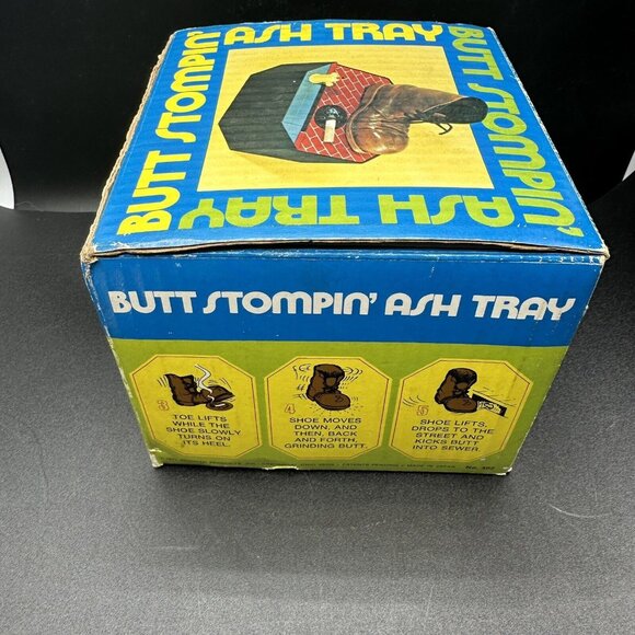 Vintage Poynter Cigarette Butt Stompin Ashtray Display w/ Boot 1977 see VIDEO - Picture 3 of 16